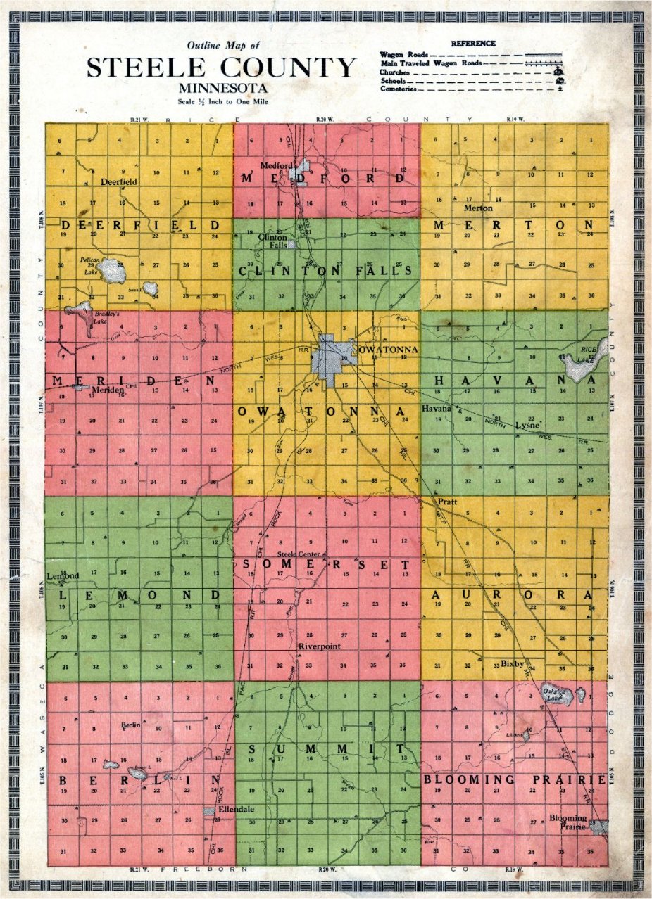 Steele County Mn Gis Map Steele County 1914